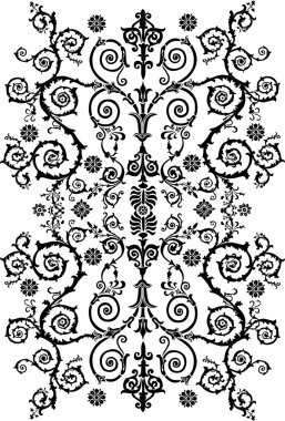 black symmetric curled band clipart