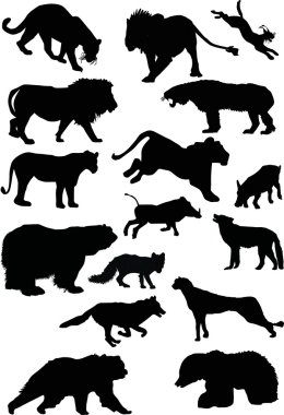 predator silhouettes set clipart