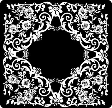 square flower white pattern clipart