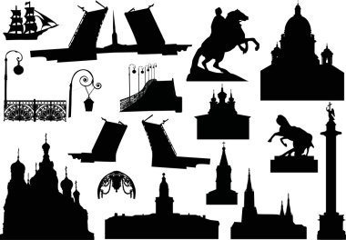 Saint-petersburg mimari silhouettes