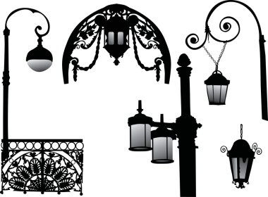 siyah ve gri sokak lambaları