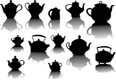 teapots and kettles collection clipart