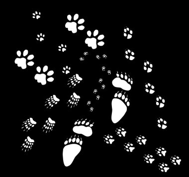 white animal footpath clipart