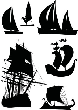 ship silhouette collection clipart