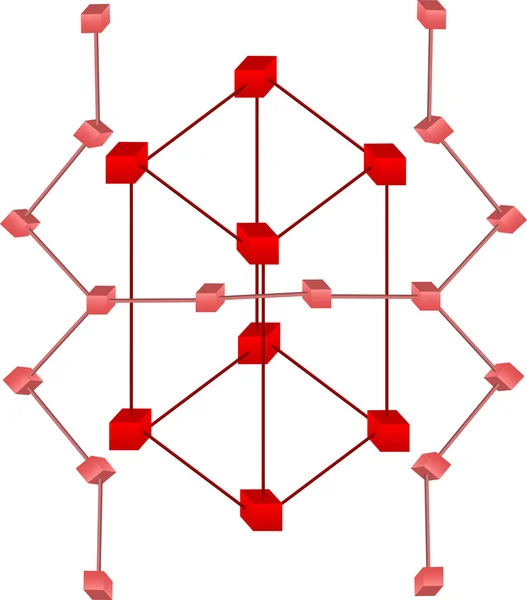 큐브 간의 추상적 연결 — 스톡 벡터