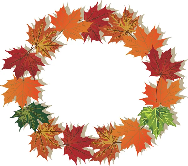 Fall foliage round frame — Stock Vector