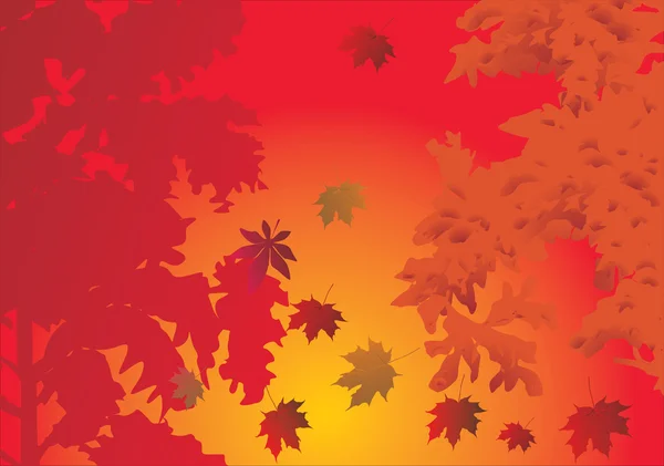 赤い秋の背景 — ストックベクタ