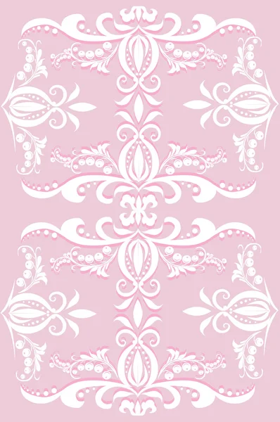 Illustration rose avec boucles et baies — Image vectorielle