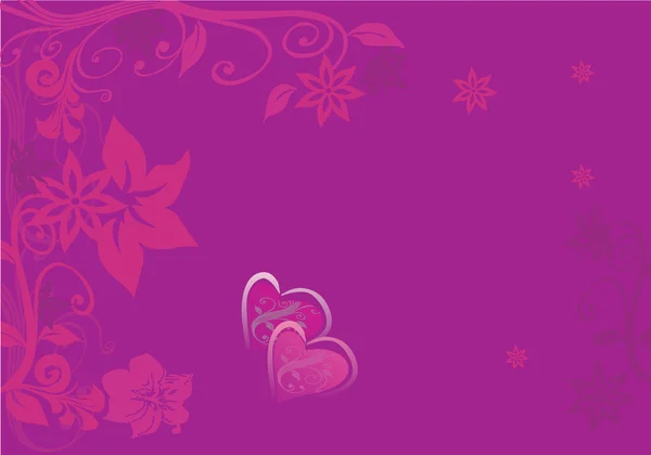 Rosa und lila blumiger Hintergrund — Stockvektor