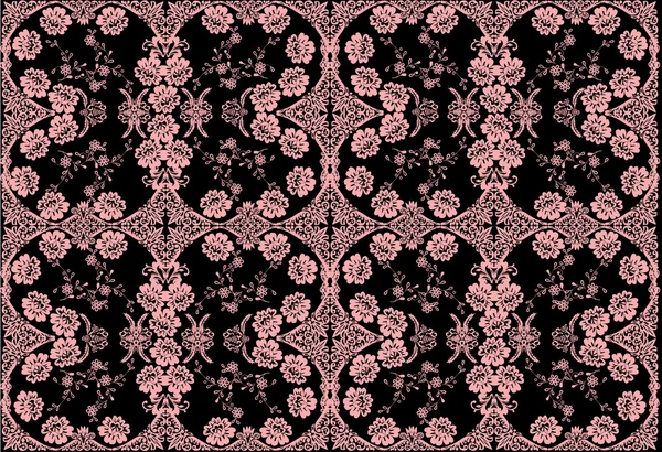 Eight segment pink flower pattern — Stock Vector