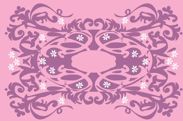 Lilas sur design rose — Image vectorielle