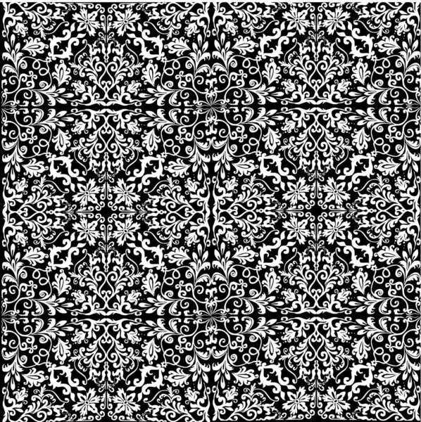 Pola kuadrat simetris putih abstrak - Stok Vektor