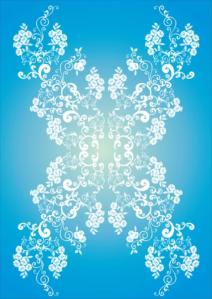 明るいブルーの花柄 — ストックベクタ