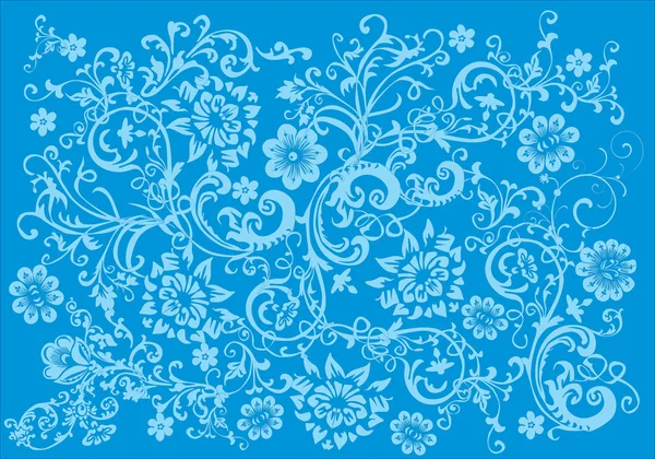Blauwe bloemen achtergrond — Stockvector