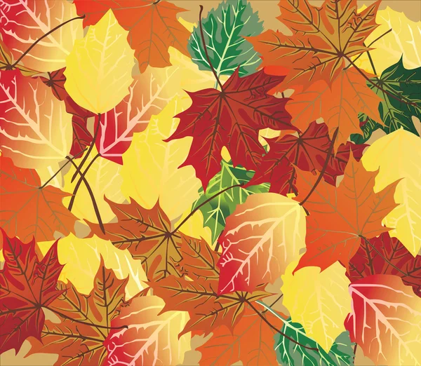 明るい秋の葉の背景 — ストックベクタ