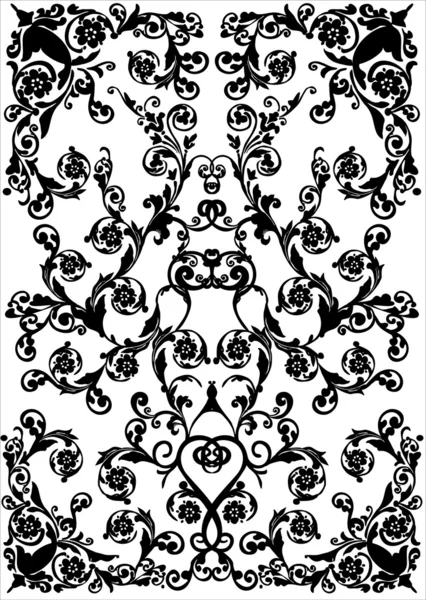 Traditional pattern with black curls — Stock Vector