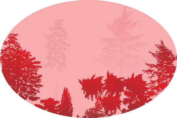 Red forest background — Stock Vector