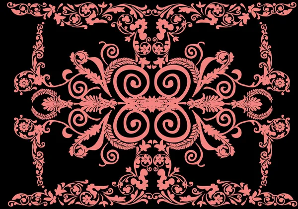 Помаранчева широка квіткова декоративна смуга — стоковий вектор