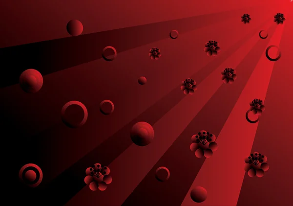 Tmavě červené pozadí s kruhy — Stockový vektor