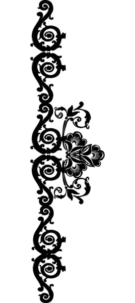 Enkel svart dekor på vit — Stock vektor