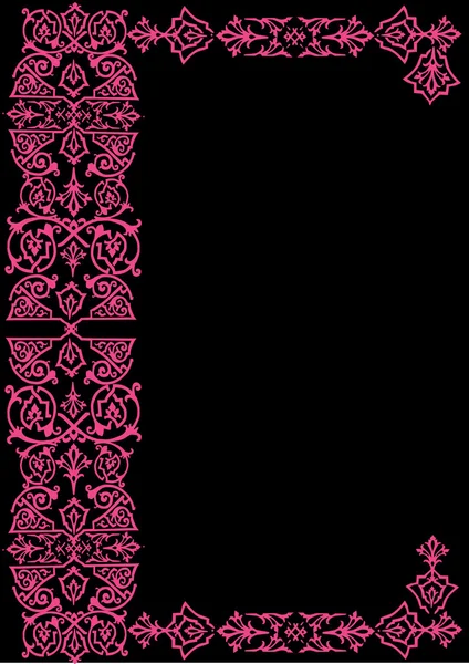 Rosa geometriska ram på svart — Stock vektor