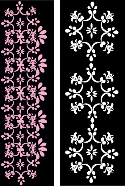 Pink and white bands on black background — Stock Vector