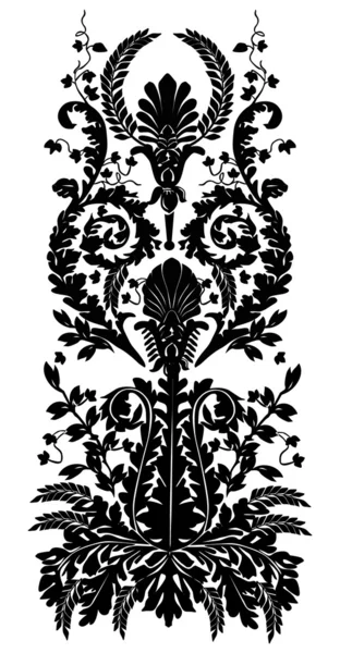 Negro sobre blanco decorado tira — Vector de stock