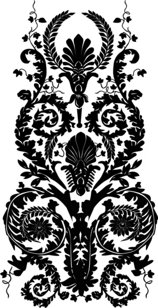 Rayure décorée noire sur blanc — Image vectorielle