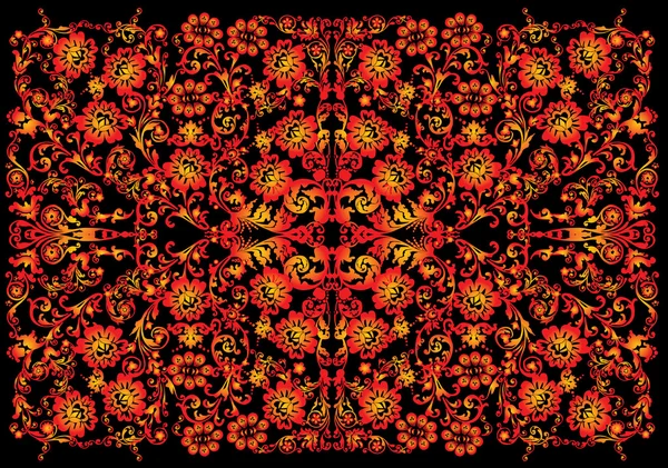 Rött och guld blomma bakgrund — Stock vektor