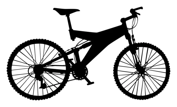 Fahrradsilhouette auf Weiß — Stockvektor