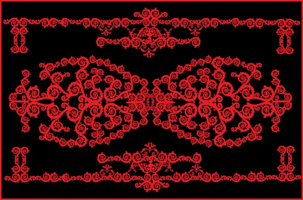 Bande rouge avec boucles — Image vectorielle