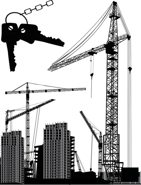Bâtiment et clés — Image vectorielle