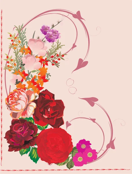 バラの花束のカール — ストックベクタ