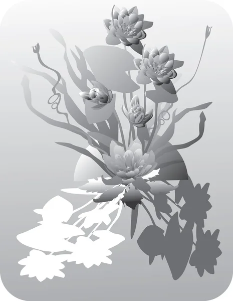 Серый силуэт лилии — стоковый вектор