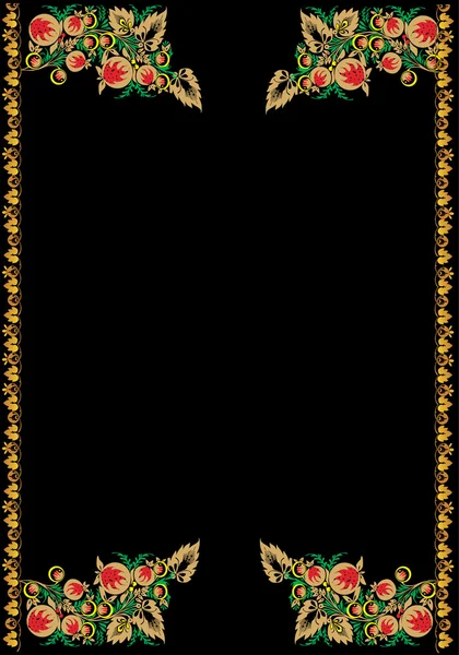 Marco simétrico con bayas en negro — Archivo Imágenes Vectoriales