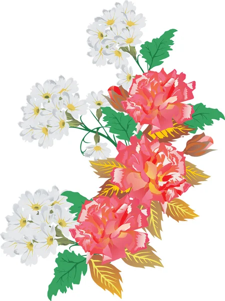 分離の赤と白の花 — ストックベクタ