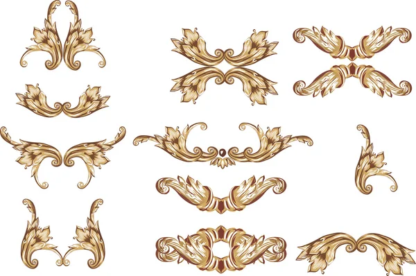 Éléments floraux marron pour le design — Image vectorielle