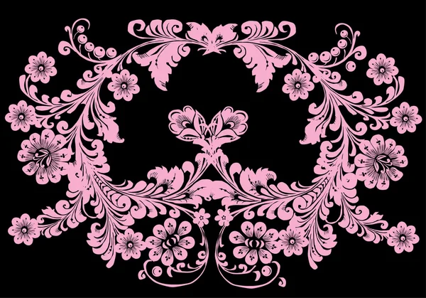 ピンクの垂直対称の装飾 — ストックベクタ
