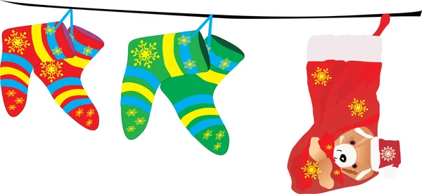 Chaussettes de Noël différentes — Image vectorielle