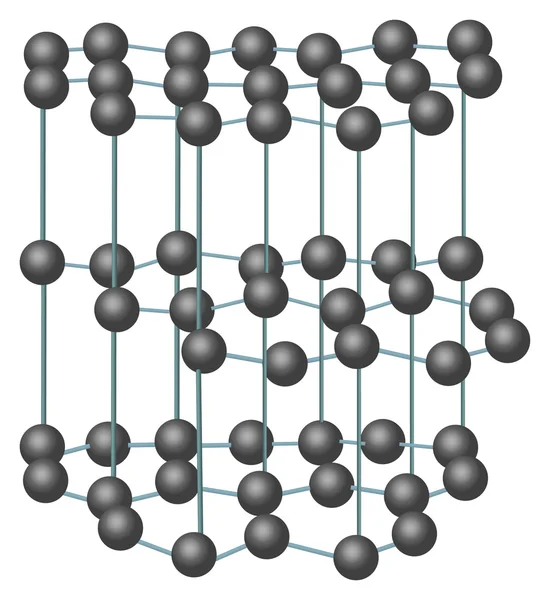Uhlíku krystal struktura ilustrace — Stockový vektor
