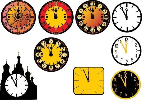 Clock collection illustration — Stock Vector