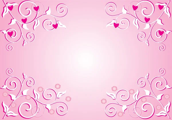简单粉红色背景与分支 — 图库矢量图片