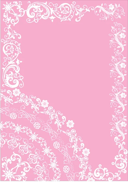 Rózsaszín elegáns keret fehér — Stock Vector