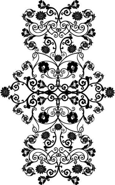 Bande décorée noire sur blanc — Image vectorielle