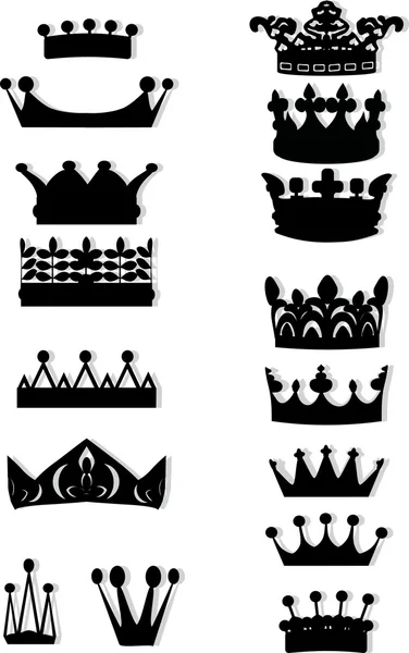Шістнадцять корони колекції — стоковий вектор