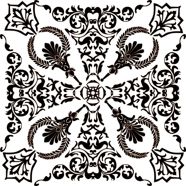 Dark and white symmetric ornament — Stock Vector