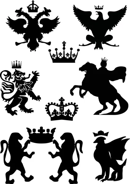 Elszigetelt heraldikai szimbólumok gyűjteménye — Stock Vector