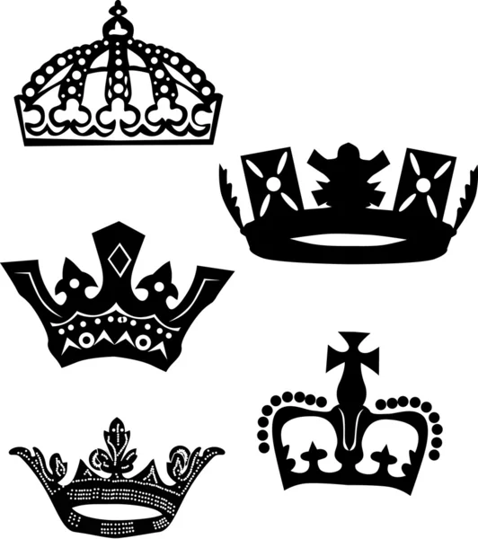Kolekcja pięciu korony — Wektor stockowy