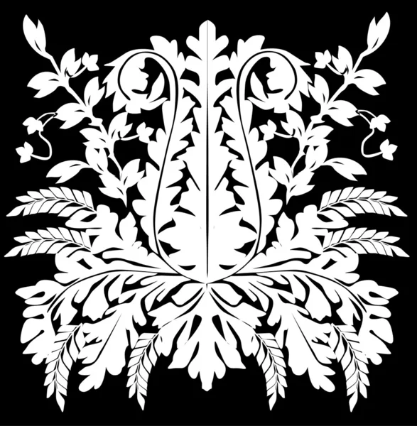 白の葉を持つパターン — ストックベクタ