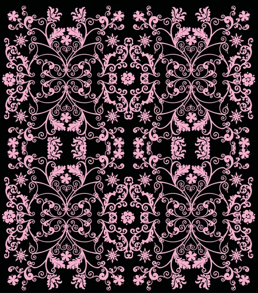 Фон з квітів і рожевих завитків — стоковий вектор